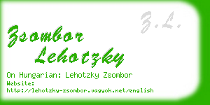 zsombor lehotzky business card
